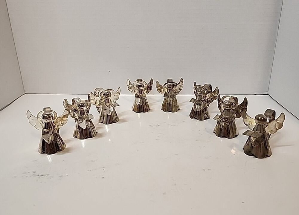 Silverplate Angel Choir Singers Napkin Ring Holders Qty 8 Regal Silver